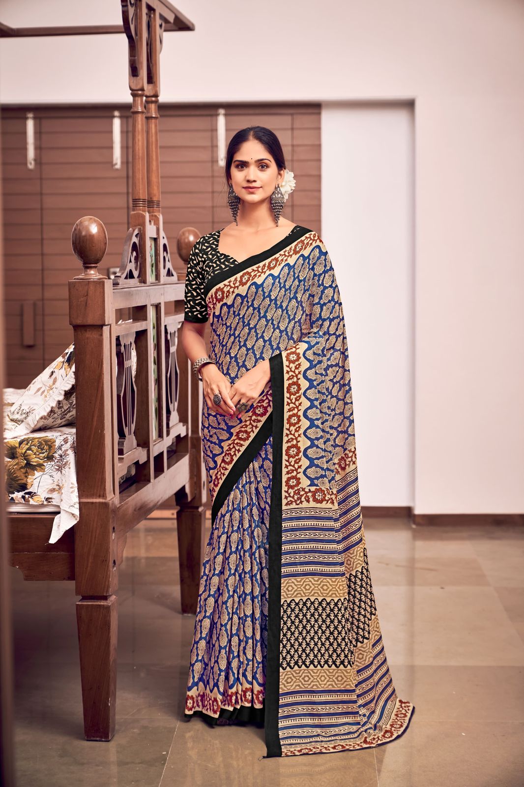 Bagru Print Saree
